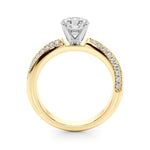 Round Twisted Shank Lab Grown Diamond Engagement Ring - VS1 D/E/F | 14K & 18K Gold | 14K Rose Gold | Round Lab Diamond | Picasso Gold & Diamond Chicago