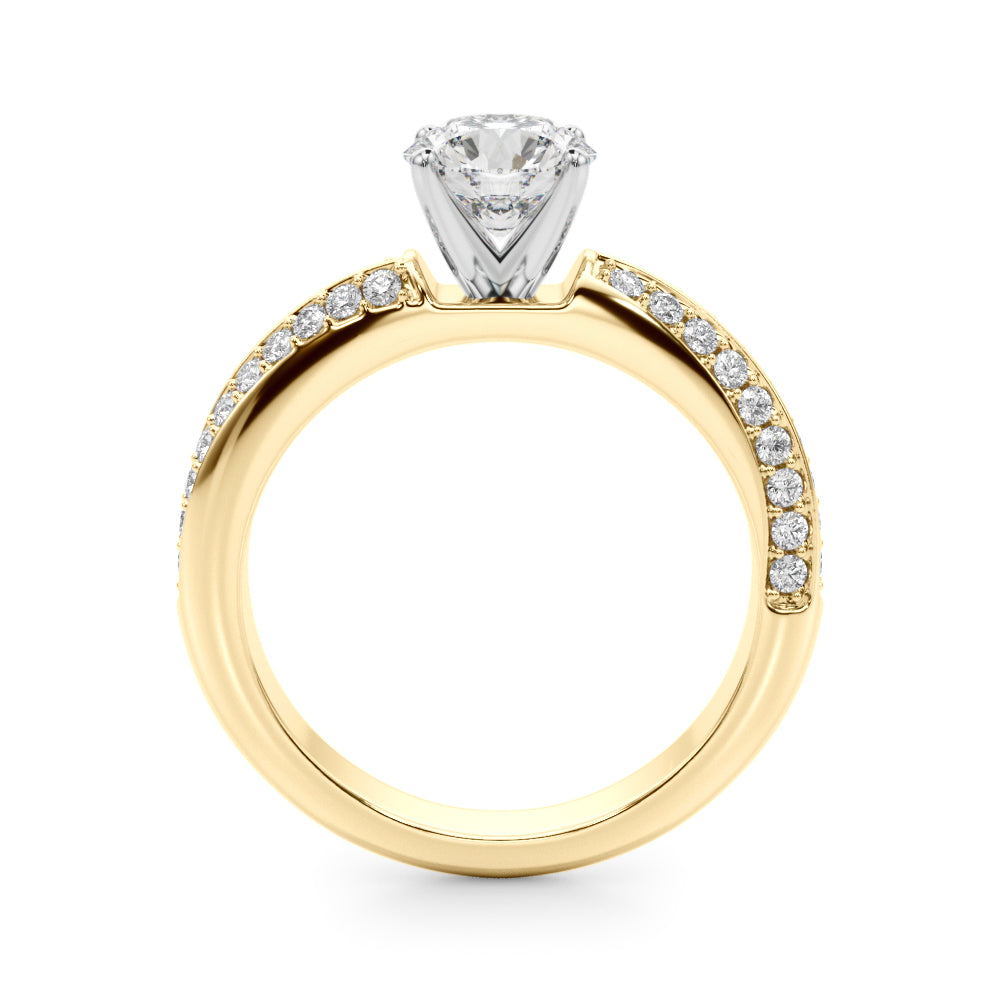 Round Twisted Shank Lab Grown Diamond Engagement Ring - VS1 D/E/F | 14K & 18K Gold | 14K Rose Gold | Round Lab Diamond | Picasso Gold & Diamond Chicago