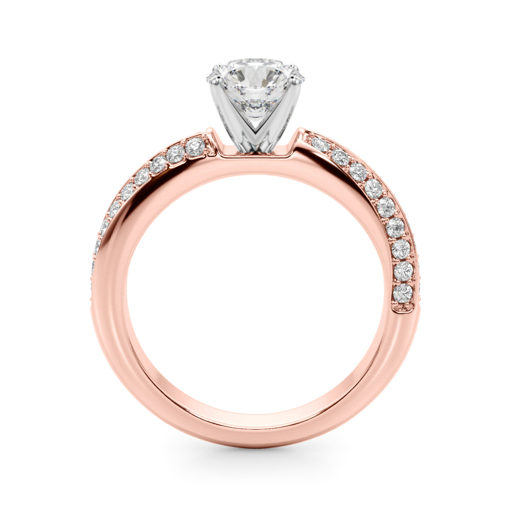 Round Twisted Shank Lab Grown Diamond Engagement Ring - VS1 D/E/F | 14K & 18K Gold | 14K Rose Gold | Round Lab Diamond | Picasso Gold & Diamond Chicago