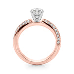 Round Twisted Shank Lab Grown Diamond Engagement Ring - VS1 D/E/F | 14K & 18K Gold | 14K Rose Gold | Round Lab Diamond | Picasso Gold & Diamond Chicago