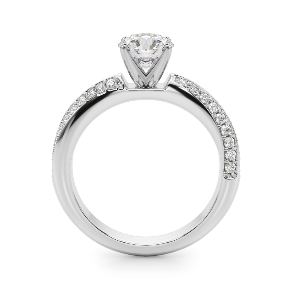 Round Twisted Shank Lab Grown Diamond Engagement Ring - VS1 D/E/F | 14K & 18K Gold | 14K Rose Gold | Round Lab Diamond | Picasso Gold & Diamond Chicago