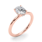 Oval Hidden Halo Lab Grown Diamond Engagement Ring - VS1 D/E/F | 14K & 18K Gold | 14K Yellow Gold | Oval Lab Diamond | Picasso Gold & Diamond Chicago