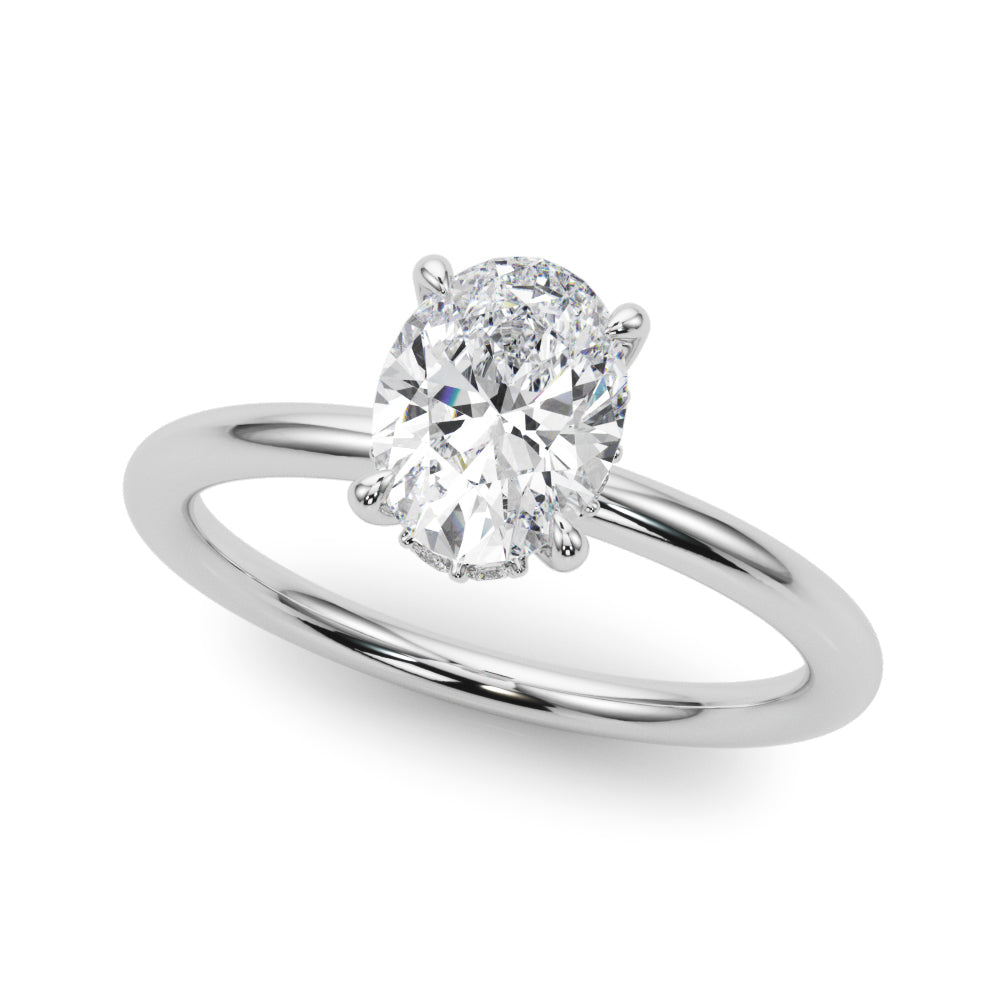 Oval Hidden Halo Lab Grown Diamond Engagement Ring - VS1 D/E/F | 14K & 18K Gold | 14K White Gold | Oval Lab Diamond | Picasso Gold & Diamond Chicago