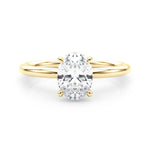 Oval Hidden Halo Lab Grown Diamond Engagement Ring - VS1 D/E/F | 14K & 18K Gold | 14K Yellow Gold | Oval Lab Diamond | Picasso Gold & Diamond Chicago
