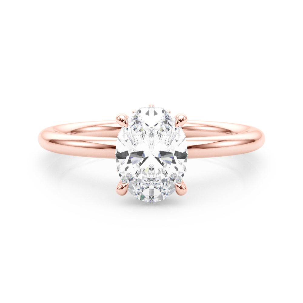Oval Hidden Halo Lab Grown Diamond Engagement Ring - VS1 D/E/F | 14K & 18K Gold | 14K Yellow Gold | Oval Lab Diamond | Picasso Gold & Diamond Chicago