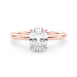 Oval Hidden Halo Lab Grown Diamond Engagement Ring - VS1 D/E/F | 14K & 18K Gold | 14K Yellow Gold | Oval Lab Diamond | Picasso Gold & Diamond Chicago