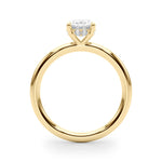 2 ct Oval Lab Grown Diamond Hidden Halo Engagement Ring Setting in 14K Yellow Gold