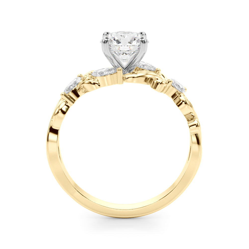 Round Nature Inspired Lab Grown Diamond Engagement Ring - VS1 D/E/F | 14K & 18K Gold | 14K Rose Gold | Round Lab Diamond | Picasso Gold & Diamond Chicago
