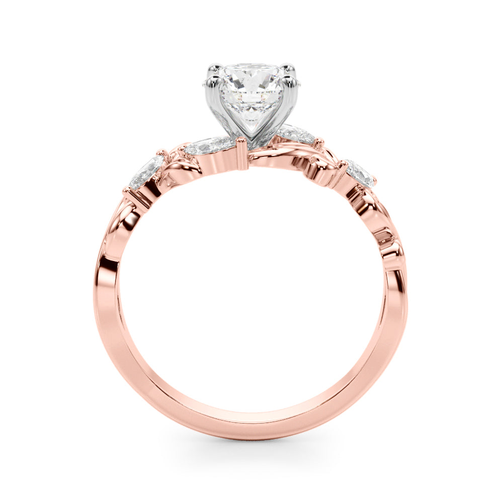 Round Nature Inspired Lab Grown Diamond Engagement Ring - VS1 D/E/F | 14K & 18K Gold | 14K Rose Gold | Round Lab Diamond | Picasso Gold & Diamond Chicago