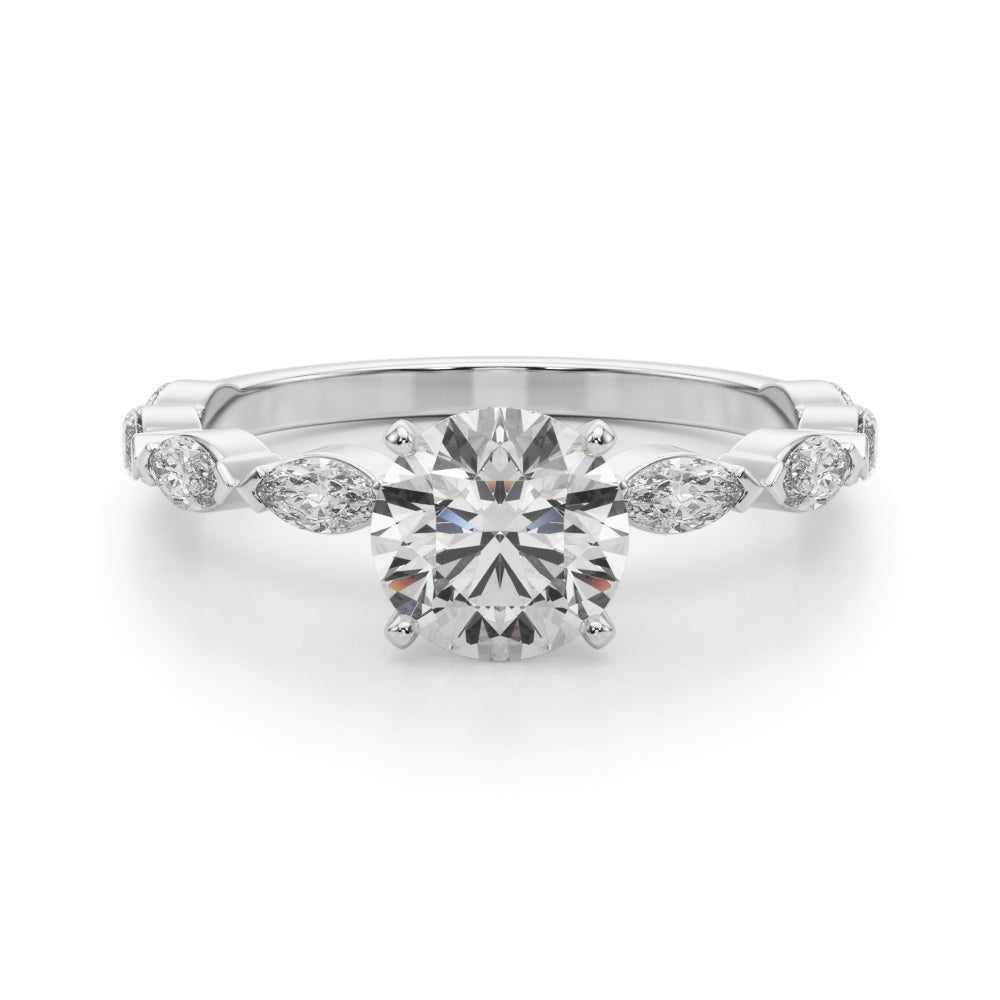 1/2 ct tw Lab Grown Diamond Engagement Ring Setting in 14K White Gold
