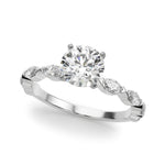 1/2 ct tw Lab Grown Diamond Engagement Ring Setting in 14K White Gold