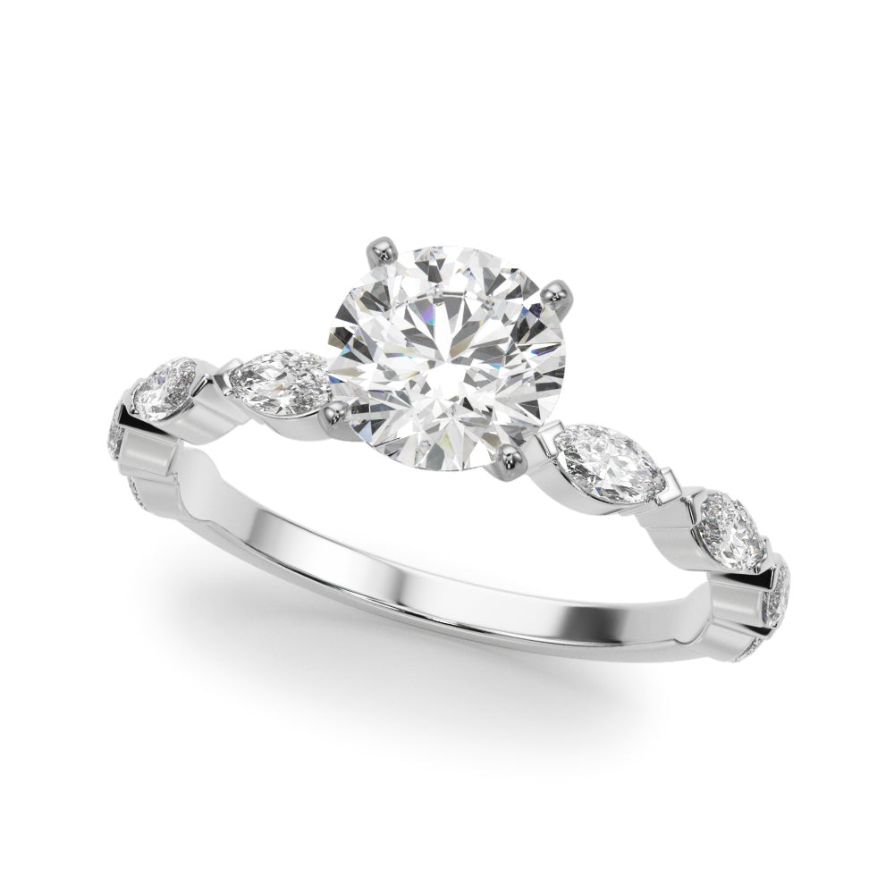 1/2 ct tw Lab Grown Diamond Engagement Ring Setting in 14K White Gold
