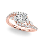 Round Bypass Lab Grown Diamond Engagement Ring - VS1 D/E/F | 14K & 18K Gold | 14K Yellow Gold | Round Lab Diamond | Picasso Gold & Diamond Chicago