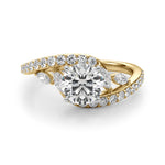 Round Bypass Lab Grown Diamond Engagement Ring - VS1 D/E/F | 14K & 18K Gold | 14K Yellow Gold | Round Lab Diamond | Picasso Gold & Diamond Chicago