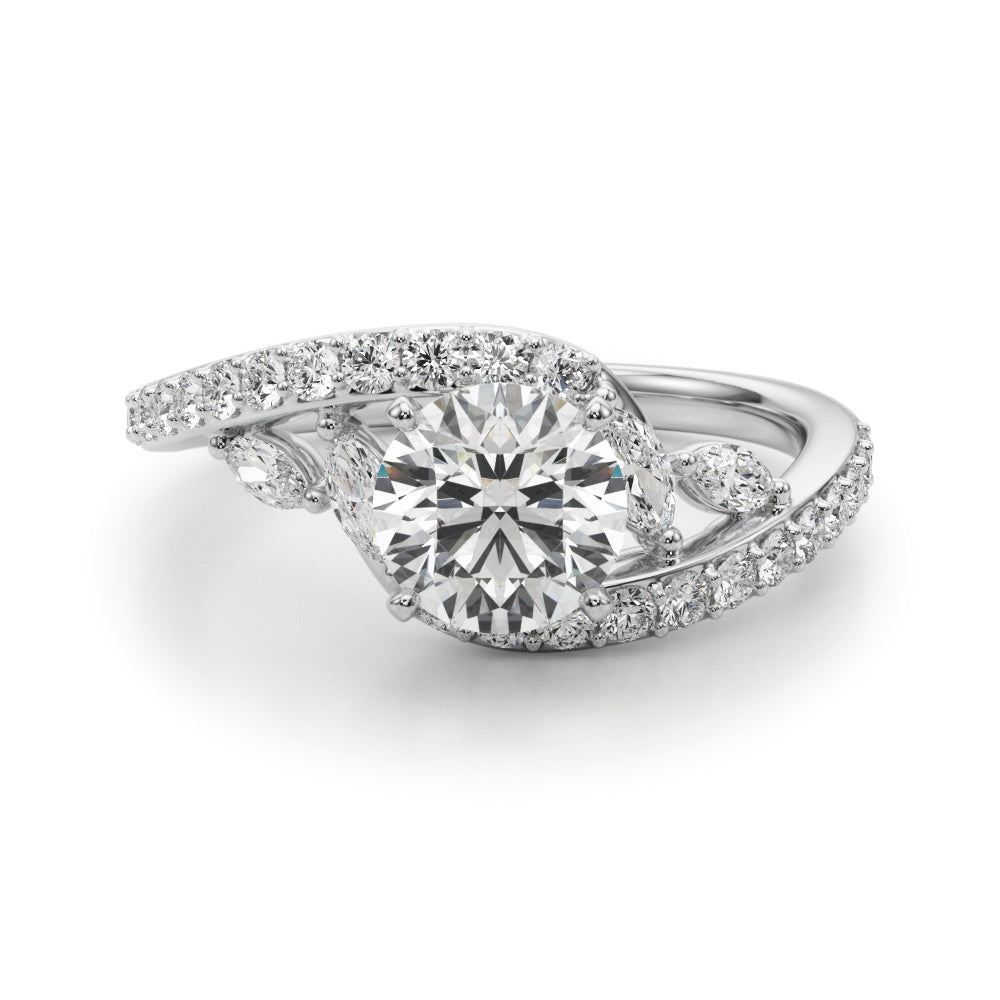 Round Bypass Lab Grown Diamond Engagement Ring - VS1 D/E/F | 14K & 18K Gold | 14K Rose Gold | Round Lab Diamond | Picasso Gold & Diamond Chicago