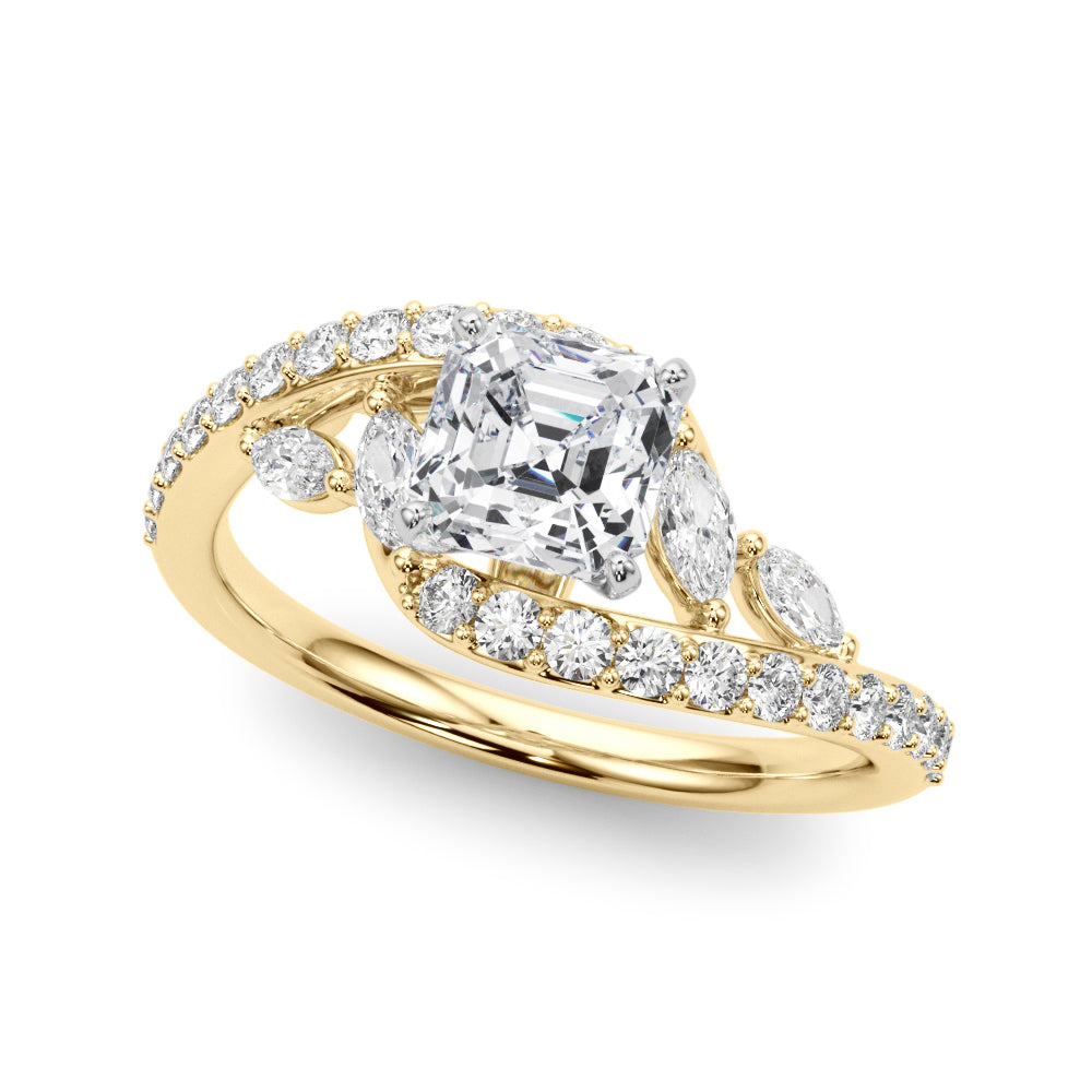 Round Bypass Lab Grown Diamond Engagement Ring - VS1 D/E/F | 14K & 18K Gold | 14K Rose Gold | Round Lab Diamond | Picasso Gold & Diamond Chicago