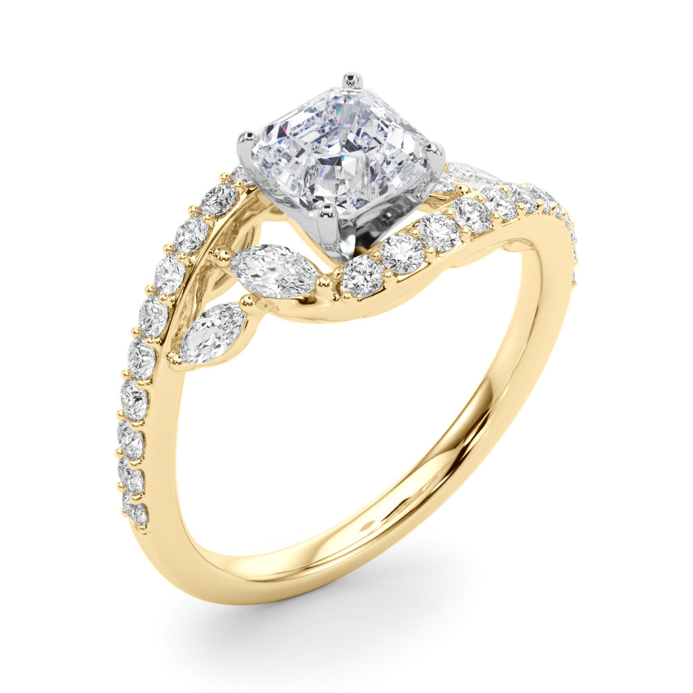 Round Bypass Lab Grown Diamond Engagement Ring - VS1 D/E/F | 14K & 18K Gold | 18K White Gold | Round Lab Diamond | Picasso Gold & Diamond Chicago