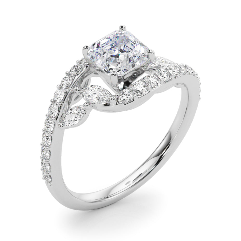 Round Bypass Lab Grown Diamond Engagement Ring - VS1 D/E/F | 14K & 18K Gold | 18K Yellow Gold | Round Lab Diamond | Picasso Gold & Diamond Chicago