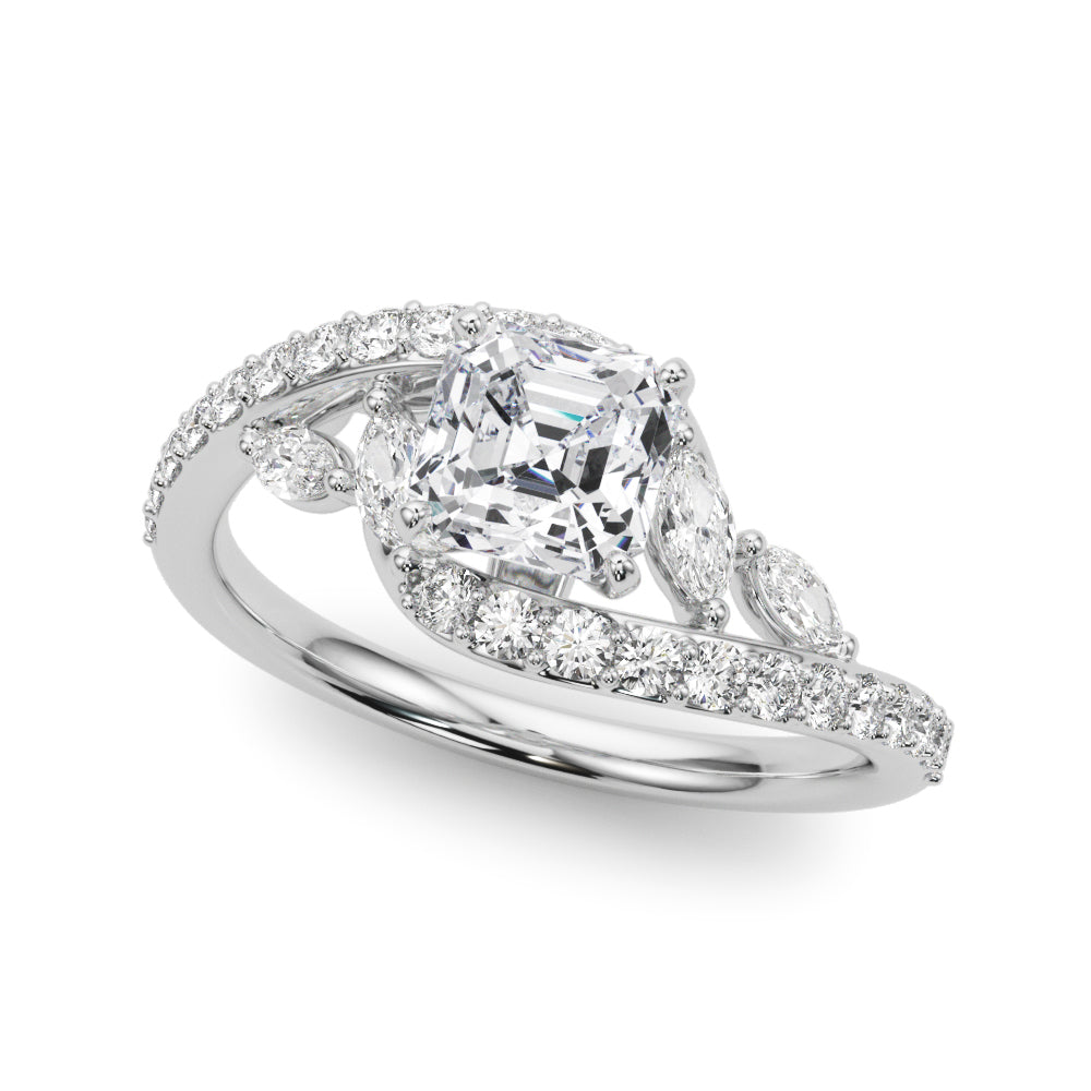 Round Bypass Lab Grown Diamond Engagement Ring - VS1 D/E/F | 14K & 18K Gold | 18K Yellow Gold | Round Lab Diamond | Picasso Gold & Diamond Chicago