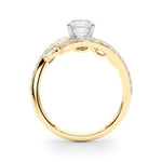 Round Bypass Lab Grown Diamond Engagement Ring - VS1 D/E/F | 14K & 18K Gold | 18K Rose Gold | Round Lab Diamond | Picasso Gold & Diamond Chicago