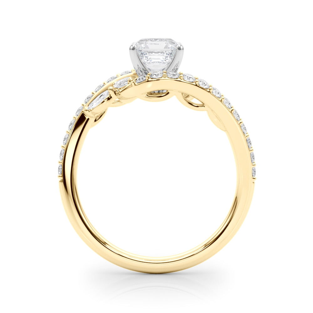Round Bypass Lab Grown Diamond Engagement Ring - VS1 D/E/F | 14K & 18K Gold | 18K Rose Gold | Round Lab Diamond | Picasso Gold & Diamond Chicago
