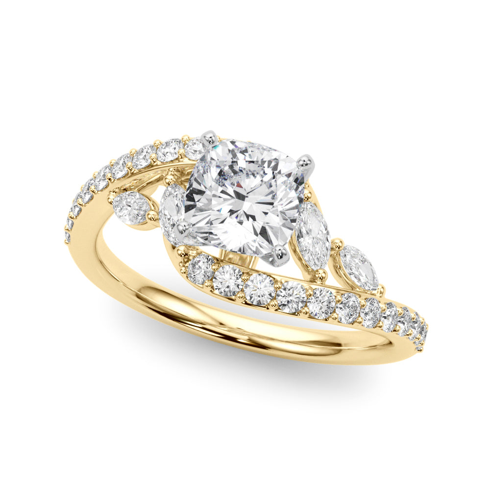 Round Bypass Lab Grown Diamond Engagement Ring - VS1 D/E/F | 14K & 18K Gold | Lab Grown Diamond Engagement Ring | Picasso Gold & Diamond | Chicago