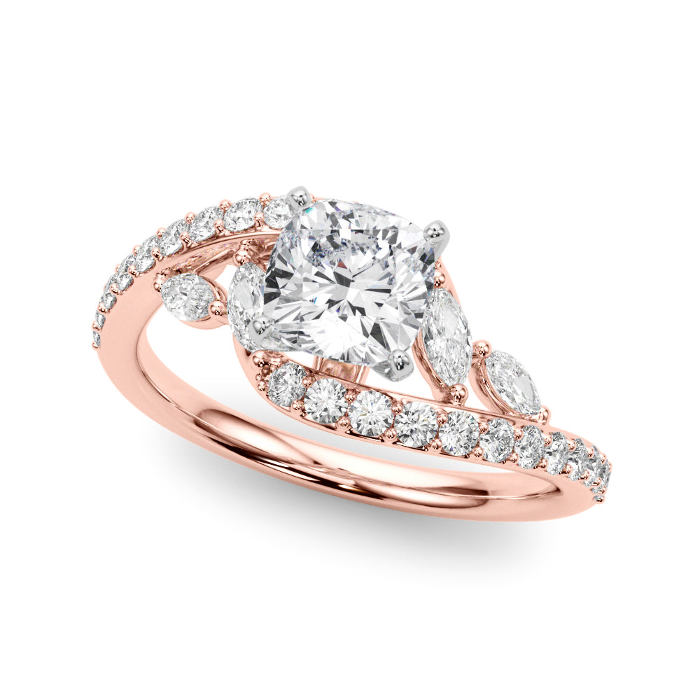 Round Bypass Lab Grown Diamond Engagement Ring - VS1 D/E/F | 14K & 18K Gold | Lab Grown Diamond Engagement Ring | Picasso Gold & Diamond | Chicago