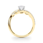 Round Bypass Lab Grown Diamond Engagement Ring - VS1 D/E/F | 14K & 18K Gold | 14K Yellow Gold | Round Lab Diamond | Picasso Gold & Diamond Chicago