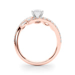 Round Bypass Lab Grown Diamond Engagement Ring - VS1 D/E/F | 14K & 18K Gold | 14K Yellow Gold | Round Lab Diamond | Picasso Gold & Diamond Chicago