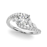 Round Bypass Lab Grown Diamond Engagement Ring - VS1 D/E/F | 14K & 18K Gold | 14K White Gold | Round Lab Diamond | Picasso Gold & Diamond Chicago