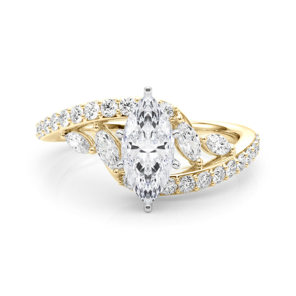 Round Bypass Lab Grown Diamond Engagement Ring - VS1 D/E/F | 14K & 18K Gold | Lab Grown Diamond Engagement Ring | Picasso Gold & Diamond | Chicago