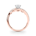 Round Bypass Lab Grown Diamond Engagement Ring - VS1 D/E/F | 14K & 18K Gold | Lab Grown Diamond Engagement Ring | Picasso Gold & Diamond | Chicago