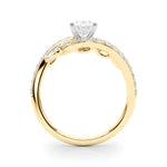 Round Bypass Lab Grown Diamond Engagement Ring - VS1 D/E/F | 14K & 18K Gold | 14K White Gold | Round Lab Diamond | Picasso Gold & Diamond Chicago