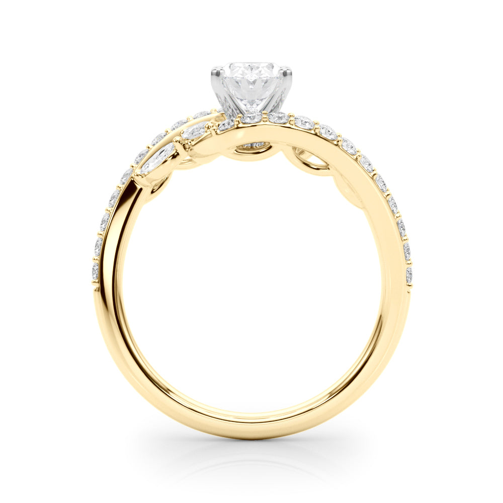 Round Bypass Lab Grown Diamond Engagement Ring - VS1 D/E/F | 14K & 18K Gold | 14K White Gold | Round Lab Diamond | Picasso Gold & Diamond Chicago