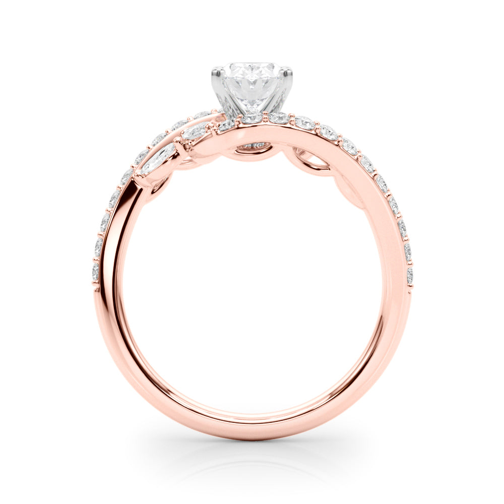 Round Bypass Lab Grown Diamond Engagement Ring - VS1 D/E/F | 14K & 18K Gold | 14K White Gold | Round Lab Diamond | Picasso Gold & Diamond Chicago