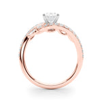 Round Bypass Lab Grown Diamond Engagement Ring - VS1 D/E/F | 14K & 18K Gold | 14K White Gold | Round Lab Diamond | Picasso Gold & Diamond Chicago