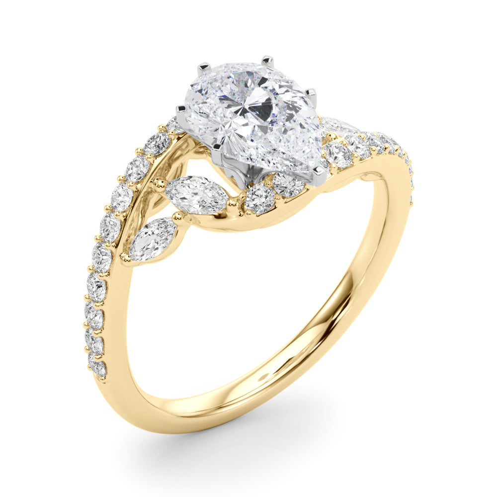 Round Bypass Lab Grown Diamond Engagement Ring - VS1 D/E/F | 14K & 18K Gold | Platinum | Round Lab Diamond | Picasso Gold & Diamond Chicago
