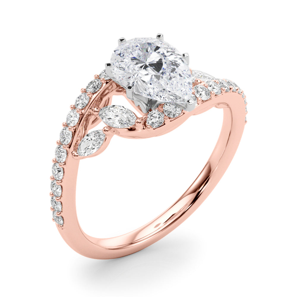 Round Bypass Lab Grown Diamond Engagement Ring - VS1 D/E/F | 14K & 18K Gold | Lab Grown Diamond Engagement Ring | Picasso Gold & Diamond | Chicago