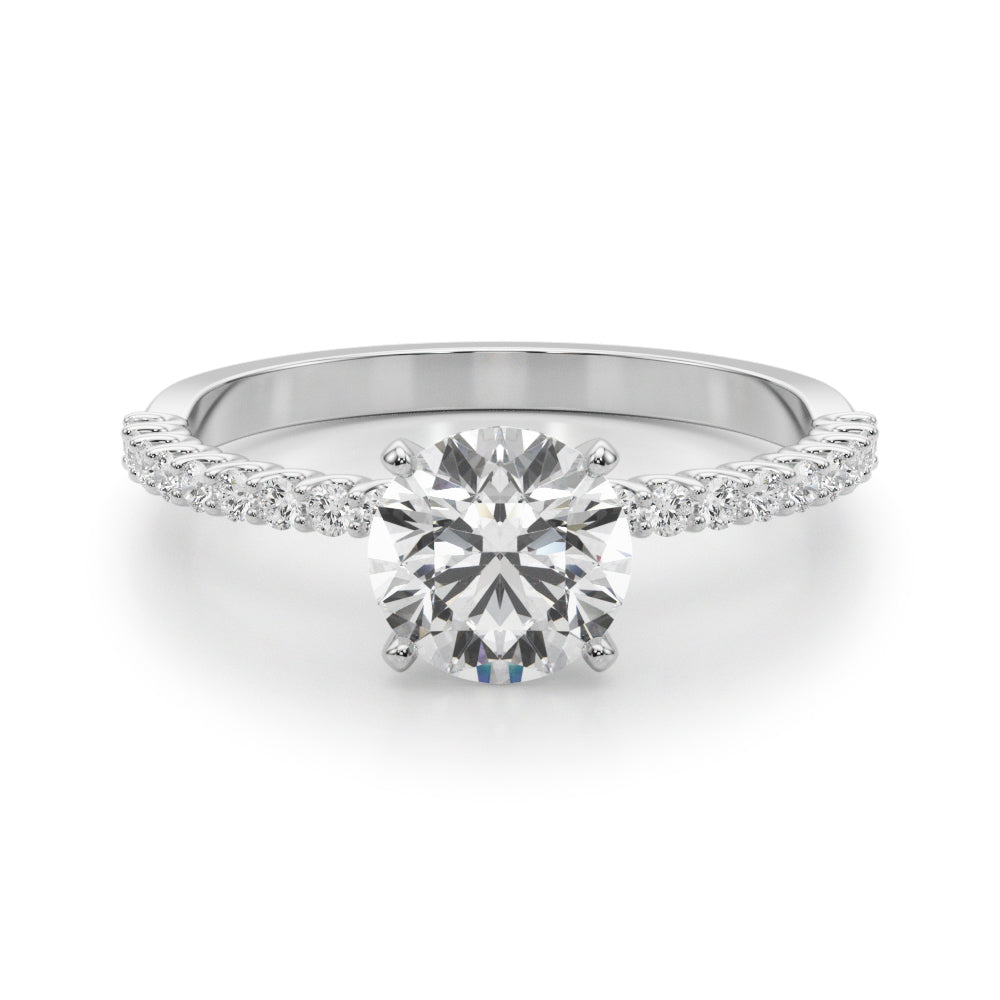 1 3/4 ct tw Lab Grown Diamond Engagement Ring Setting in 14K White Gold