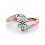 Round Single Row Lab Grown Diamond Engagement Ring - VS1 D/E/F | 14K & 18K Gold | 14K Rose Gold | Round Lab Diamond | Picasso Gold & Diamond Chicago
