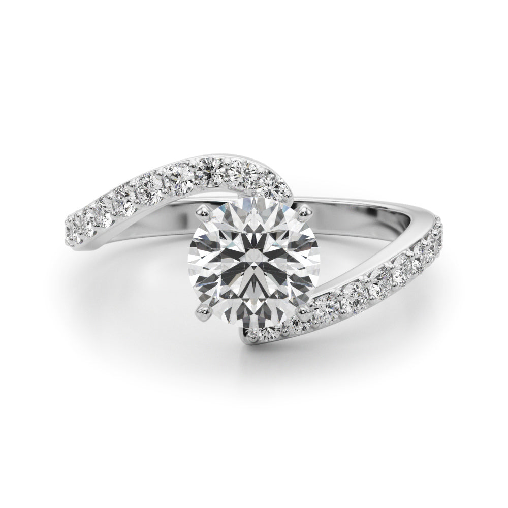 Round Single Row Lab Grown Diamond Engagement Ring - VS1 D/E/F | 14K & 18K Gold | 14K Rose Gold | Round Lab Diamond | Picasso Gold & Diamond Chicago