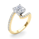 Round Single Row Lab Grown Diamond Engagement Ring - VS1 D/E/F | 14K & 18K Gold | 18K Yellow Gold | Round Lab Diamond | Picasso Gold & Diamond Chicago