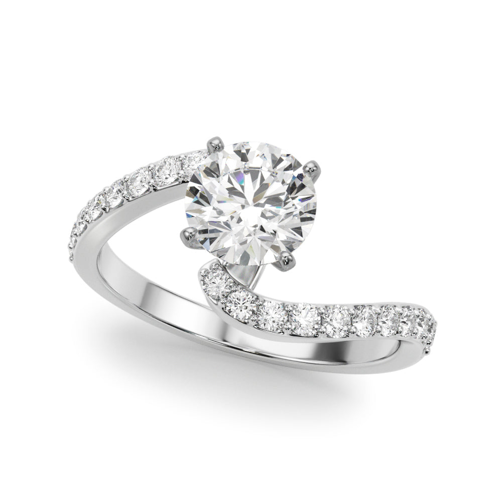 Round Single Row Lab Grown Diamond Engagement Ring - VS1 D/E/F | 14K & 18K Gold | 14K White Gold | Round Lab Diamond | Picasso Gold & Diamond Chicago