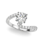 Round Single Row Lab Grown Diamond Engagement Ring - VS1 D/E/F | 14K & 18K Gold | 14K White Gold | Round Lab Diamond | Picasso Gold & Diamond Chicago