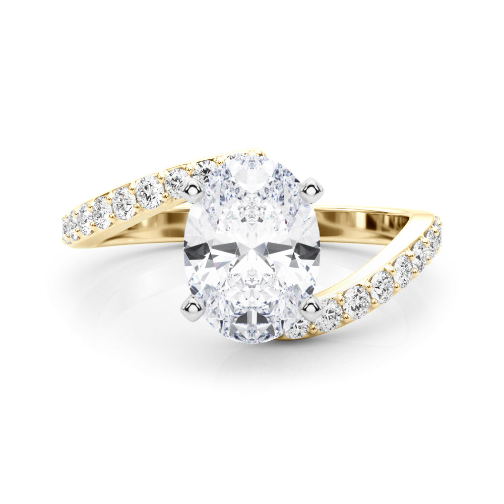 Round Single Row Lab Grown Diamond Engagement Ring - VS1 D/E/F | 14K & 18K Gold | 18K Yellow Gold | Round Lab Diamond | Picasso Gold & Diamond Chicago
