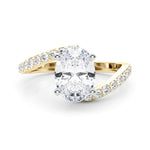Round Single Row Lab Grown Diamond Engagement Ring - VS1 D/E/F | 14K & 18K Gold | 18K Yellow Gold | Round Lab Diamond | Picasso Gold & Diamond Chicago