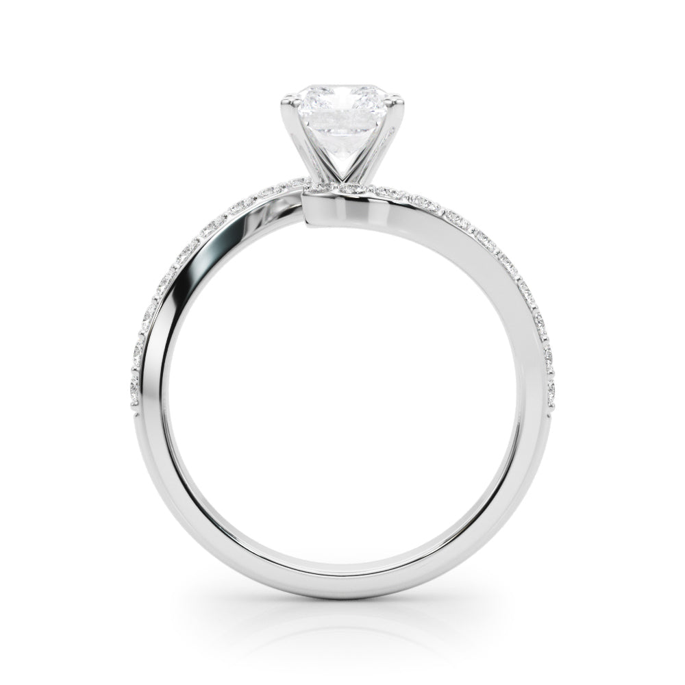 Round Single Row Lab Grown Diamond Engagement Ring - VS1 D/E/F | 14K & 18K Gold | 18K Yellow Gold | Round Lab Diamond | Picasso Gold & Diamond Chicago