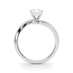 Round Single Row Lab Grown Diamond Engagement Ring - VS1 D/E/F | 14K & 18K Gold | 18K Yellow Gold | Round Lab Diamond | Picasso Gold & Diamond Chicago