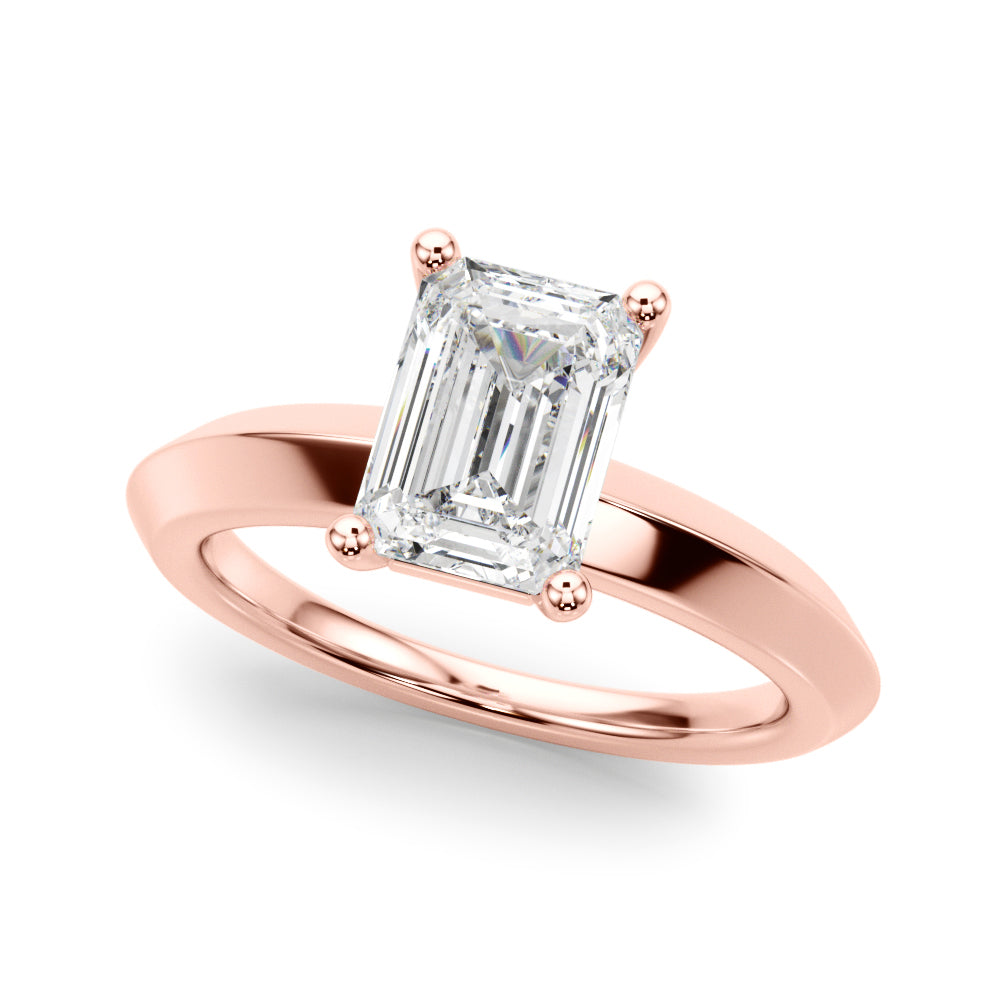 Emerald Cut Solitaire Lab Grown Diamond Engagement Ring - VS1 D/E/F | 14K & 18K Gold | 14K White Gold | Emerald Cut Lab Diamond | Picasso Gold & Diamond Chicago