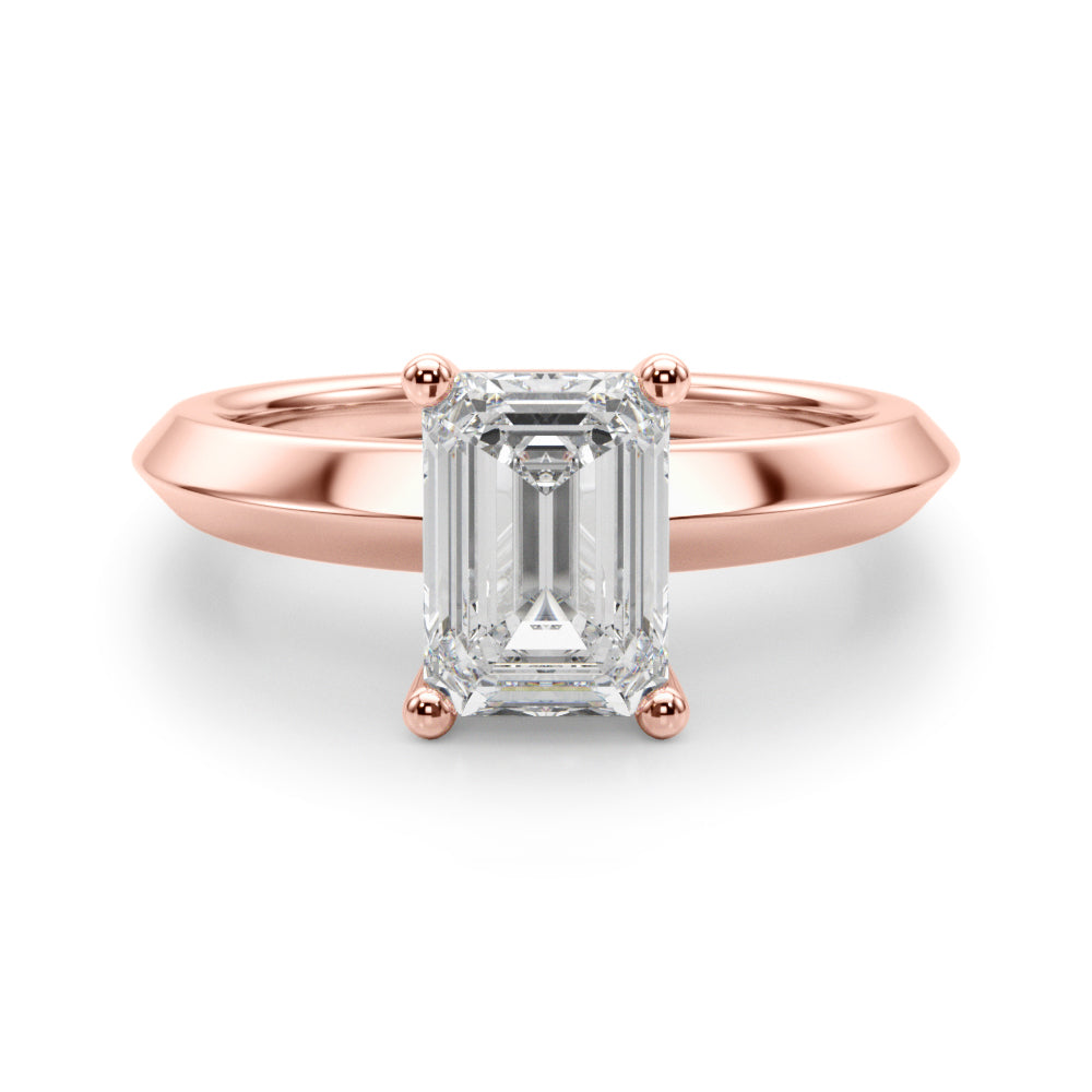 Emerald Cut Solitaire Lab Grown Diamond Engagement Ring - VS1 D/E/F | 14K & 18K Gold | 14K Yellow Gold | Emerald Cut Lab Diamond | Picasso Gold & Diamond Chicago